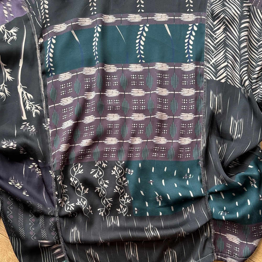 Anthro Multicolor Patchwork Top - image 3